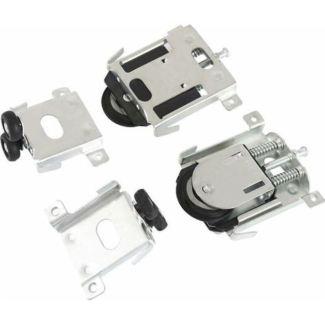2 pièces Roulette Porte Coulissante placard,Pièces de porte coulissantes pour porte de garde-robe,rouleaux,armoire Runners Guides,guides avec tampon amortisseur (1/5)
