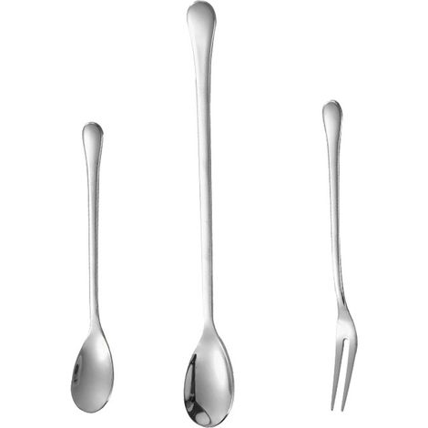 Fourchette a Dessert - Fourchette a Salade - En Acier Inoxydable - Reutilisable - Pour Usage Domestique ou Camping - Lot de 6 (1/5)