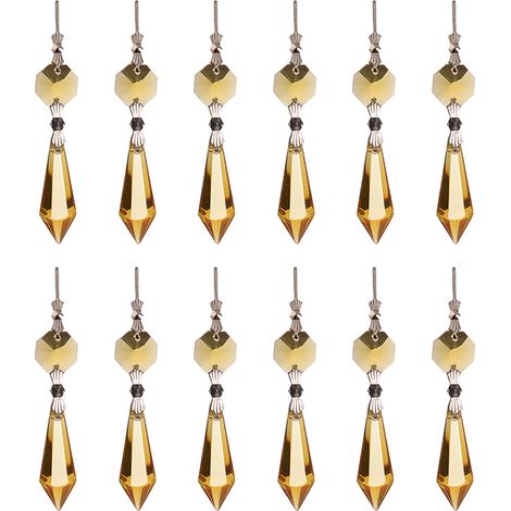 Prismes Cristal - 12 Pièces - Pour Lustres et Rideaux Cristal - Accessoire Décoration Intérieure (1/5)