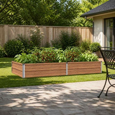 vidaXL Cama de Jardín Elevada Madera Marrón 160 x 80 x 24 cm (1/5)