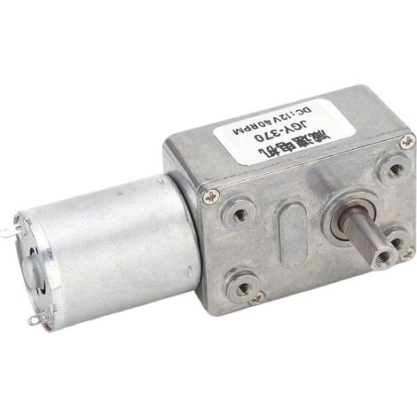 Moteur à engrenages CC à arbre unique de 12 mm, autobloquant et réversible, 12 V CC, réduction de vitesse par vis sans fin, 40 tr/min (1/5)