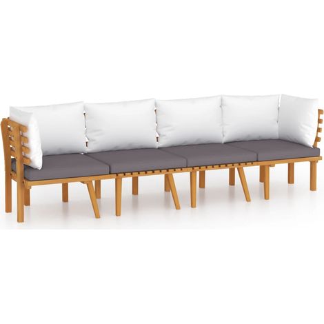 Salon de jardin 4 pcs Contemporain, Ensemble repas de jardin, avec coussins Bois d'acacia solide OIB2696E (1/5)