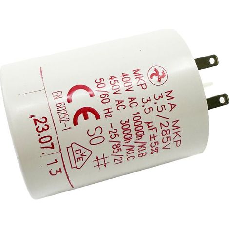 Condensateur 3,5µF - Ø30x38mm - pour moteur de volet roulant Cosses 2.8 mm - Somfy 5113668A (1/4)