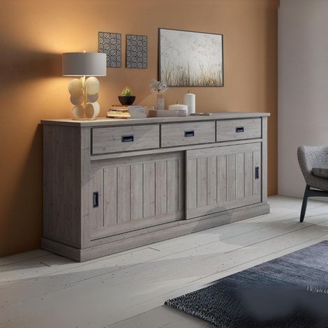 Sideboard mit 2 Schiebetüren und 3 Schubladen 219,6x49,8x95