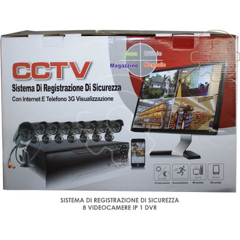 Kit de surveillance vidA o 8 camA ras couleur IR HD IP USB LAN 1 Alimentation DVR CA bles Prise en charge de la tA lA commande Surveillance vidA o SA curitA vidA o TV PC Smathphone