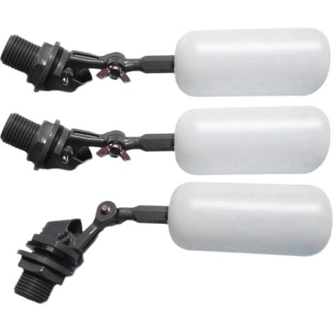 Lot de 3 flotteurs de valve PE mini pour réservoir d'eau, robinet flotteur 3/8, mécanisme d'arrêt automatique blanc (1/3)