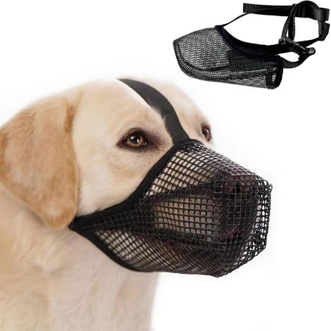 Muselière pour Chien, Muselière Panier pour Chiens, Muselière Chiens Nylon, Muselière Respirante avec Sangles Réglables pour Éviter Les Morsures, La Mastication et Les Aboiements (1/4)