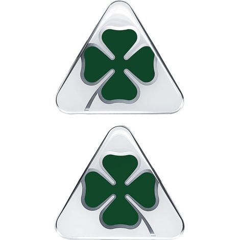 Alfa Romeo Adesivi 3D Quadrifoglio - Colore: BIANCO - Dimensione: 95 x 85 MM