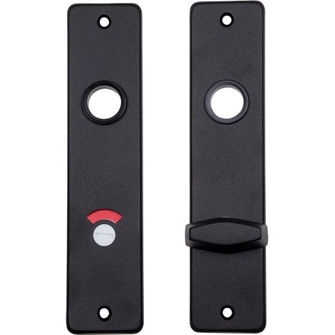 Garniture de porte WC noire plaque courte 72/8 - Par set