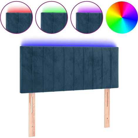 Maison Exclusive - Tête de lit à LED Bleu foncé 100x5x78/88 cm Velours (1/5)