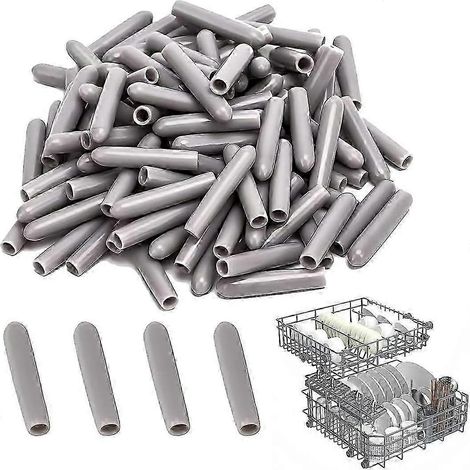 (Gris) [200 pièces] Couvercle de panier de lave-vaisselle, manchon de protection des dents du panier, antirouille (1/5)