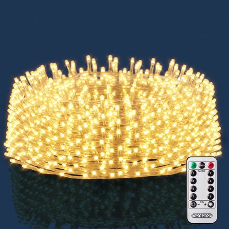 Guirlande lumineuse 200/400/600 LED avec télécommande fonction timer options 600 LED blanc chaud avec télécommande