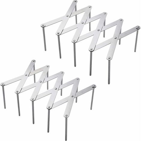 Soporte para tapas de acero inoxidable, organizador de utensilios de cocina, diseño ajustable para guardar ollas y tapas de vidrio (paquete de 2) (1/5)