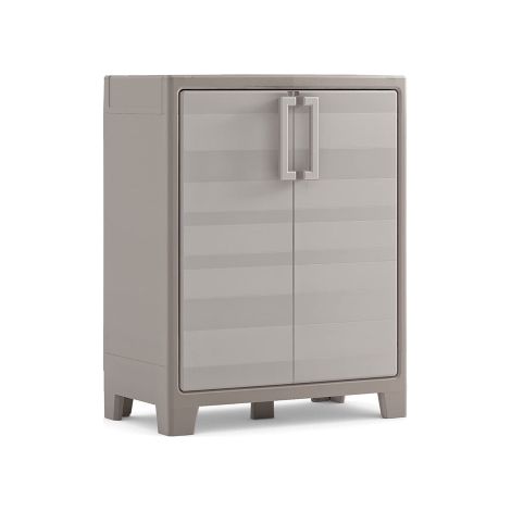 Keter – Armoire de jardin basse en résine – 2 étagères réglables – Dimensions 44x80x100 cm – Pour extérieur – Résistante aux intempéries