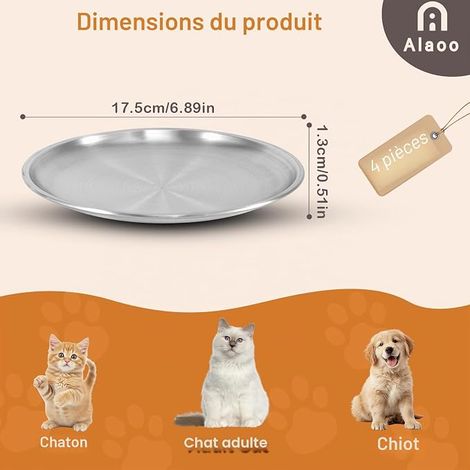 Gamelle Chat Acier Inoxydable Chiots Hamsters Lapins (1/4)