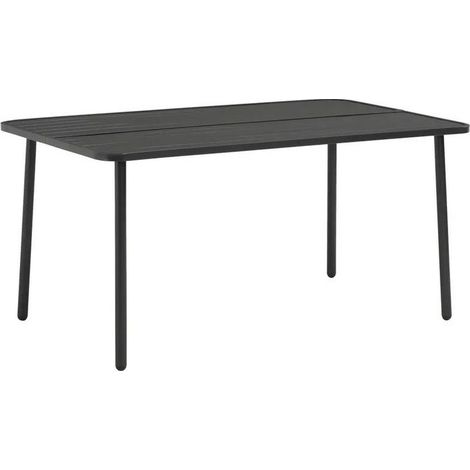 Table de jardin rectangulaire métal gris Yrdi 150cm (1/3)