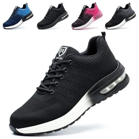 Chaussures de Sécurité Hommes Femmes Legere Confortable Antidérapant Basket securite semelle blanche,40 Chaussures de sécurité (1/5)