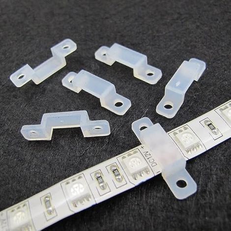 LED Strip Clip, Connector 8/10/12mm Silicone Holder Clip for Fixing 3528 5050 1210 RGB LED Strip Light 100pcs Waterproof Fixture for Outdoor Home Party Events (1/5)