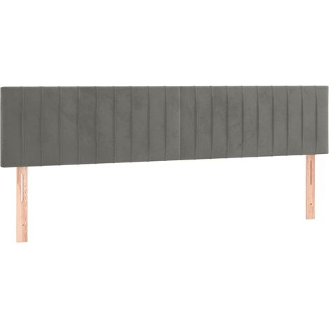 Cabecero accesorio para dormir dormitorio mueble LED 160 x 5 x 78/88 cm tela terciopelo gris claro TDL0201360