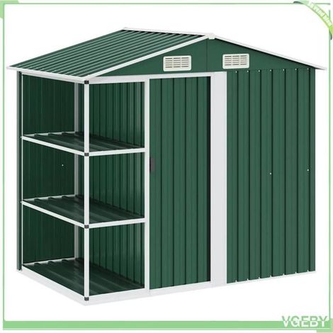 Abri de jardin - FAFEICY - 47104 - Vert - 205 x 130 x 183 cm - Porte coulissante (1/5)