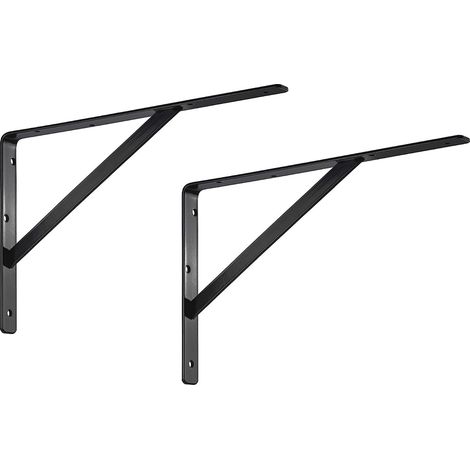 Estantería de pared de alta resistencia - Juego de 2 - Modelo - Profundidad 300 mm - Portabebés negro - Capacidad de carga 300 kg - Soporte de estante (300 x 190 mm) (1/5)