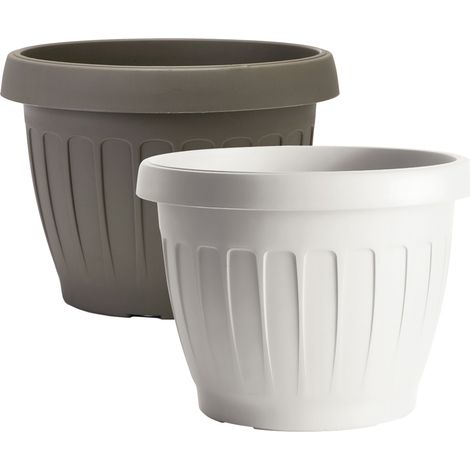 Runder blumentopf cappuccino 30x22