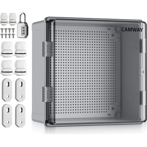 Coffret Electrique Etanche Extérieur IP67 en ABS Épais 3mm Coffret de Jonction Etanche avec Plaque Résistant à 60kg Imperméable pour Piscine, Jardin,Projets DIY (30 30 17cm-Transparent) (1/5)