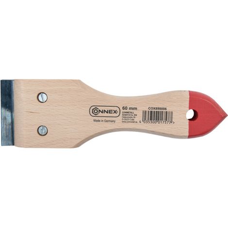 Raschietto 2 lame intercambiabili acciaio temprato 60mm manico legno