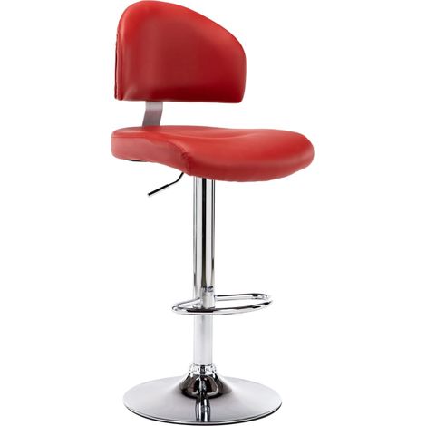 Chaise de bar Tabouret de bar - Tabouret Haut Rouge bordeaux Similicuir BV535912 - BonneVie (1/5)