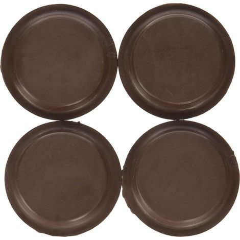 Bulk Hardware BH01560 Coppette Poggiaruote in Gomma Antiscivolo per Pavimenti in Laminato di Legno Duro, Esterno, 54 mm, Marrone, Set di 4