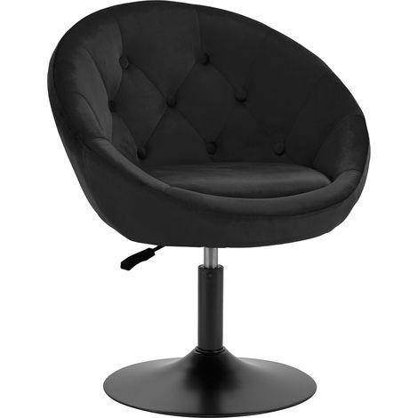 4Rico QS-BL12B Drehsessel, Samt, schwarz (1/5)