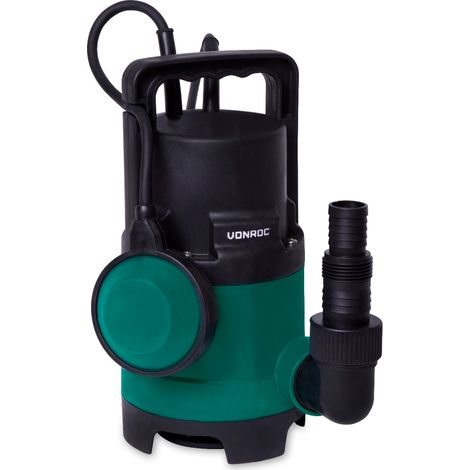Vonroc – Pompe submersible 400W – Débit 8000L/h – Profondeur 7m – Flotteur automatique pour eaux usées et claires