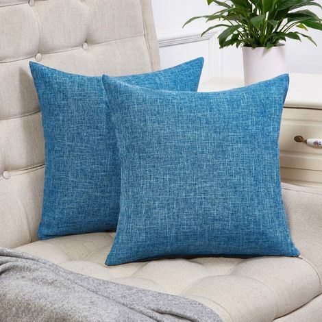 Zweiteiliges Leinen-Zierkissenbezug-Set, dekorativer quadratischer Kissenbezug, weicher Kissenbezug, geeignet für Sofas, Betten, Wohnzimmer, 20x20 Zoll.
