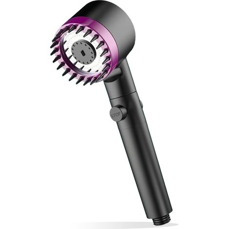 Universeller Multifunktions-Duschkopf, 3 Modi, Ein-Klick-Schalter, verstellbar, mit Regendusche (rosa)