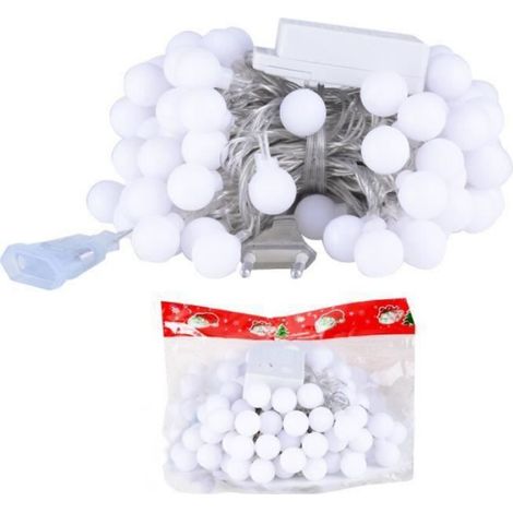 Guirlande Lumineuse LED - - 100 Boules - Imperméable - Avec prise - Blanc chaud - 10 m (1/4)