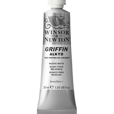 Winsor & Newton 8840495 Griffin Alkyd vernice ad olio a rapida essiccazione tubo da 37 ml, a base di pigmenti di alta qualità, resistente alla luce - Bianco per mescolanze