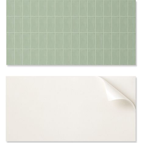 Baldosas de vinilo listas para instalar con estampado decorativo. Baldosas rectangulares en cuadr铆cula de 10x40x20 cm.
