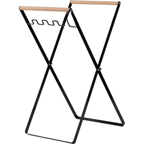 Collapsible metal bin holder for 4 camping bags (black) (1/5)