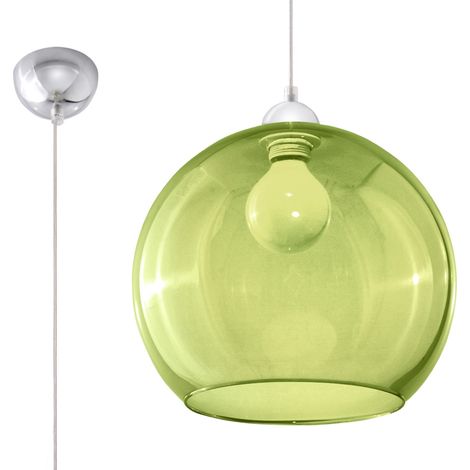 Lámparas colgantes Ball verde acero/vidrio 1xE27  30cm Sollux (1/5)