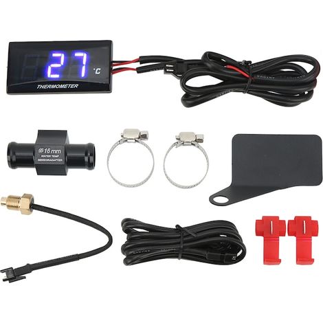 Motorrad-Wasserthermometer 0–120 °C, Messbereich 57 x 29 x 13 mm, universelle Motorradhalterung (1/5)