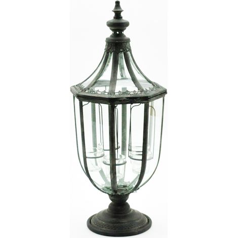 Garden Lantern with Tealight Holder - Metal - L29 x W29 x H77 cm