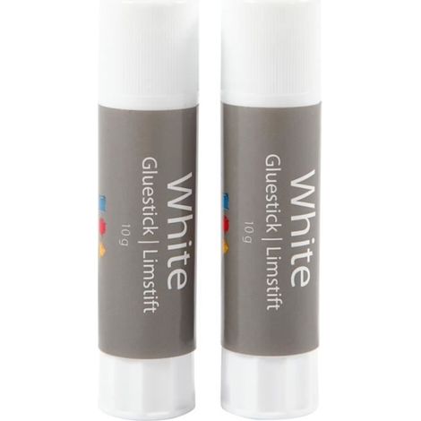 Bâton de colle - 10 gr - Blanc - 2 pcs - Idéal pour papier et carton
