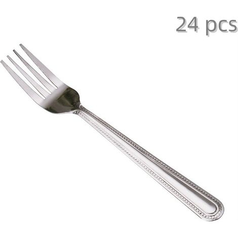 Bead Dessert Forks (Set of 24), 182 mm (L), Stainless Steel, Highly Polished Finish, Dishwasher Safe, for Cafes or Home Use (1/4)