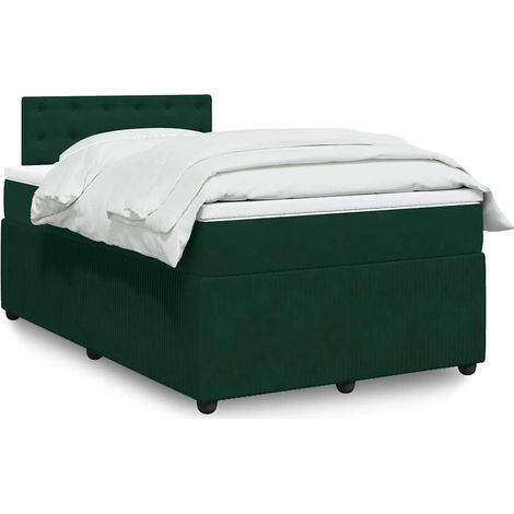 Boxspringbett mit Matratze Dunkelgrün 120x200 cm Samt (1/5)