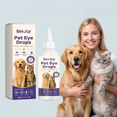 Solution oculaire douce, hydratante et confortable pour chats et chiens convient à un usage quotidien. 30 ml (1/5)