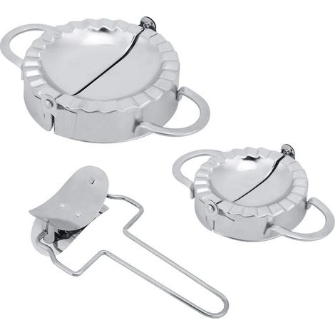 Duokon 2-teiliges Teigtaschen-Formen-Set mit 1 Teigtaschen-Teigausstecher, 304 Edelstahl, manuelle Teigtaschenform, Küchenutensilien. (1/5)