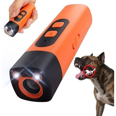 Appareil contrôle Antiaboiement à ultrasons,Anti Aboiement Chien Ultrason Puissant,Répulseur à ultrasons pour Chiens,Dispositif Anti aboiement 2en1,pour Chiens Petite,Moyenne et Grande (1/4)