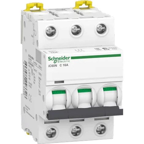 Interruptor automático Acti9 iC60N 3P curva C 6000A/10kA de Schneider 16A