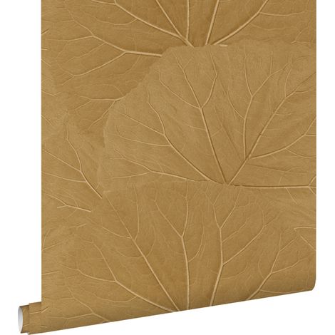 papier peint feuilles jaune ocre - ESTAhome (1/5)
