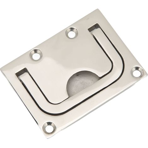 Poignée de tirage en acier inoxydable 316, encastrée marine, poignée de levage rectangulaire avec loquet, pour bateau et camping-car, 2 pièces. (1/5)